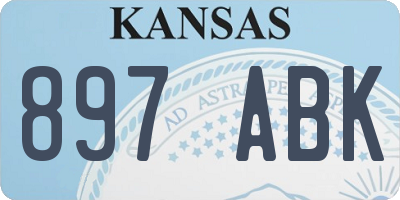 KS license plate 897ABK