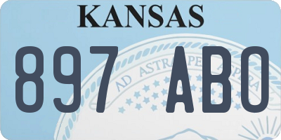 KS license plate 897ABO