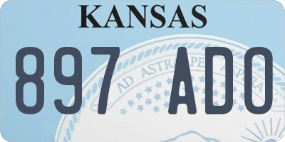 KS license plate 897ADO