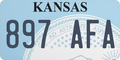 KS license plate 897AFA