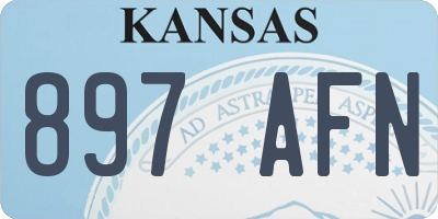 KS license plate 897AFN