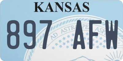 KS license plate 897AFW