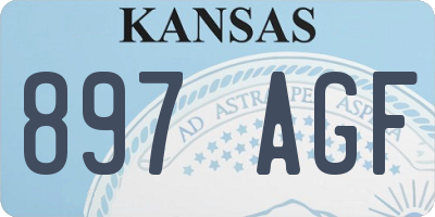 KS license plate 897AGF
