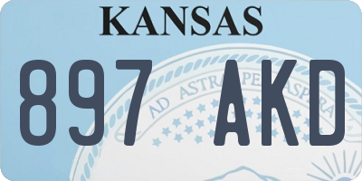 KS license plate 897AKD