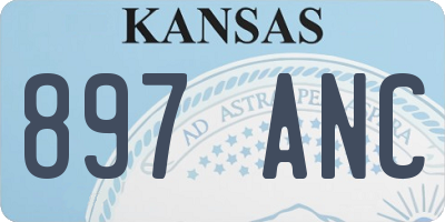KS license plate 897ANC