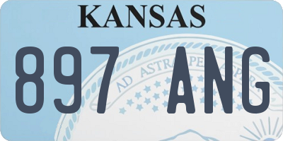 KS license plate 897ANG