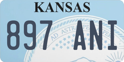 KS license plate 897ANI