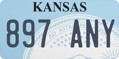 KS license plate 897ANY
