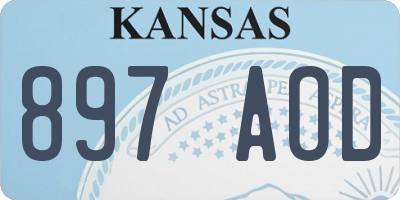 KS license plate 897AOD