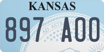 KS license plate 897AOO