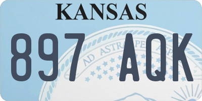 KS license plate 897AQK