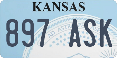 KS license plate 897ASK