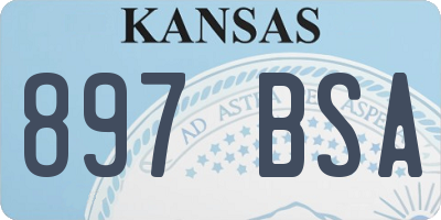 KS license plate 897BSA