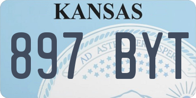 KS license plate 897BYT