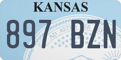 KS license plate 897BZN