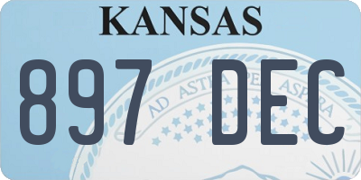 KS license plate 897DEC