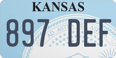 KS license plate 897DEF