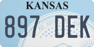 KS license plate 897DEK