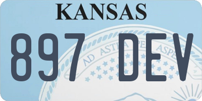 KS license plate 897DEV
