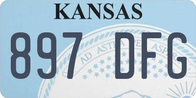 KS license plate 897DFG