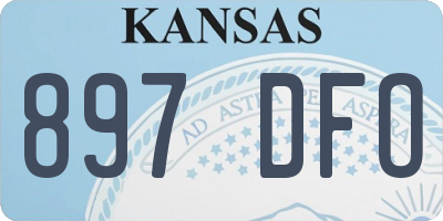 KS license plate 897DFO
