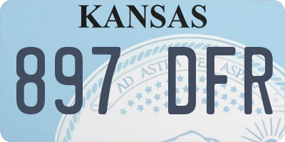 KS license plate 897DFR