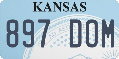 KS license plate 897DOM