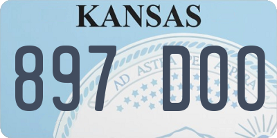 KS license plate 897DOO