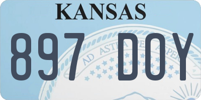 KS license plate 897DOY