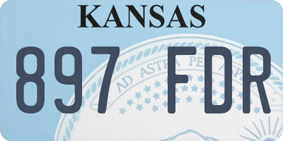 KS license plate 897FDR