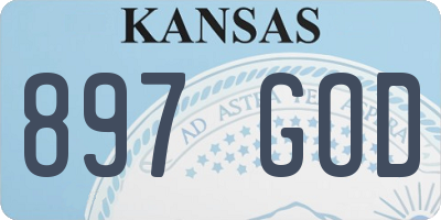 KS license plate 897GOD