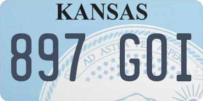 KS license plate 897GOI