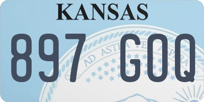 KS license plate 897GOQ