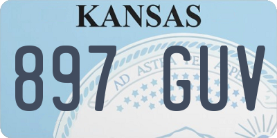 KS license plate 897GUV