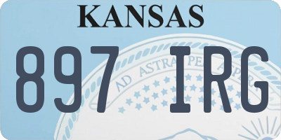 KS license plate 897IRG