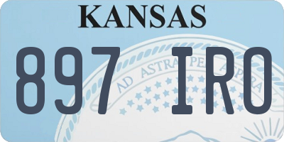 KS license plate 897IRO