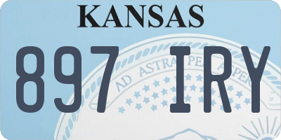 KS license plate 897IRY