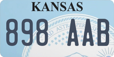 KS license plate 898AAB