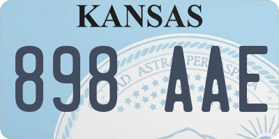 KS license plate 898AAE