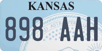 KS license plate 898AAH