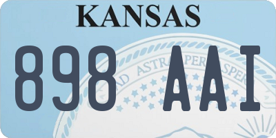 KS license plate 898AAI