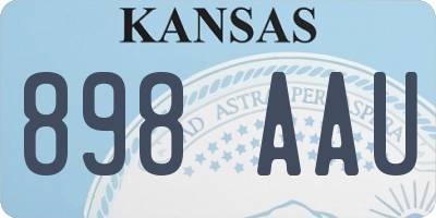 KS license plate 898AAU