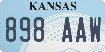 KS license plate 898AAW