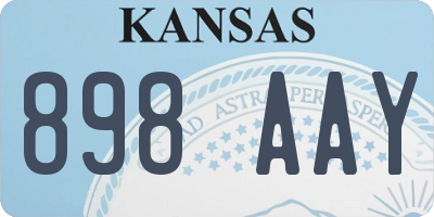 KS license plate 898AAY