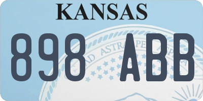 KS license plate 898ABB