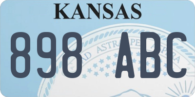 KS license plate 898ABC