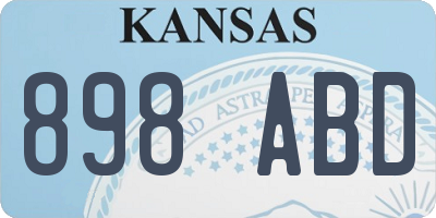 KS license plate 898ABD