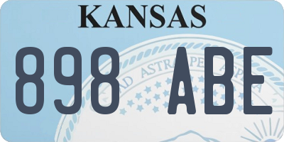 KS license plate 898ABE