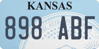 KS license plate 898ABF