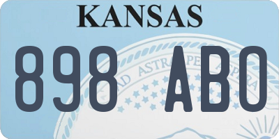 KS license plate 898ABO